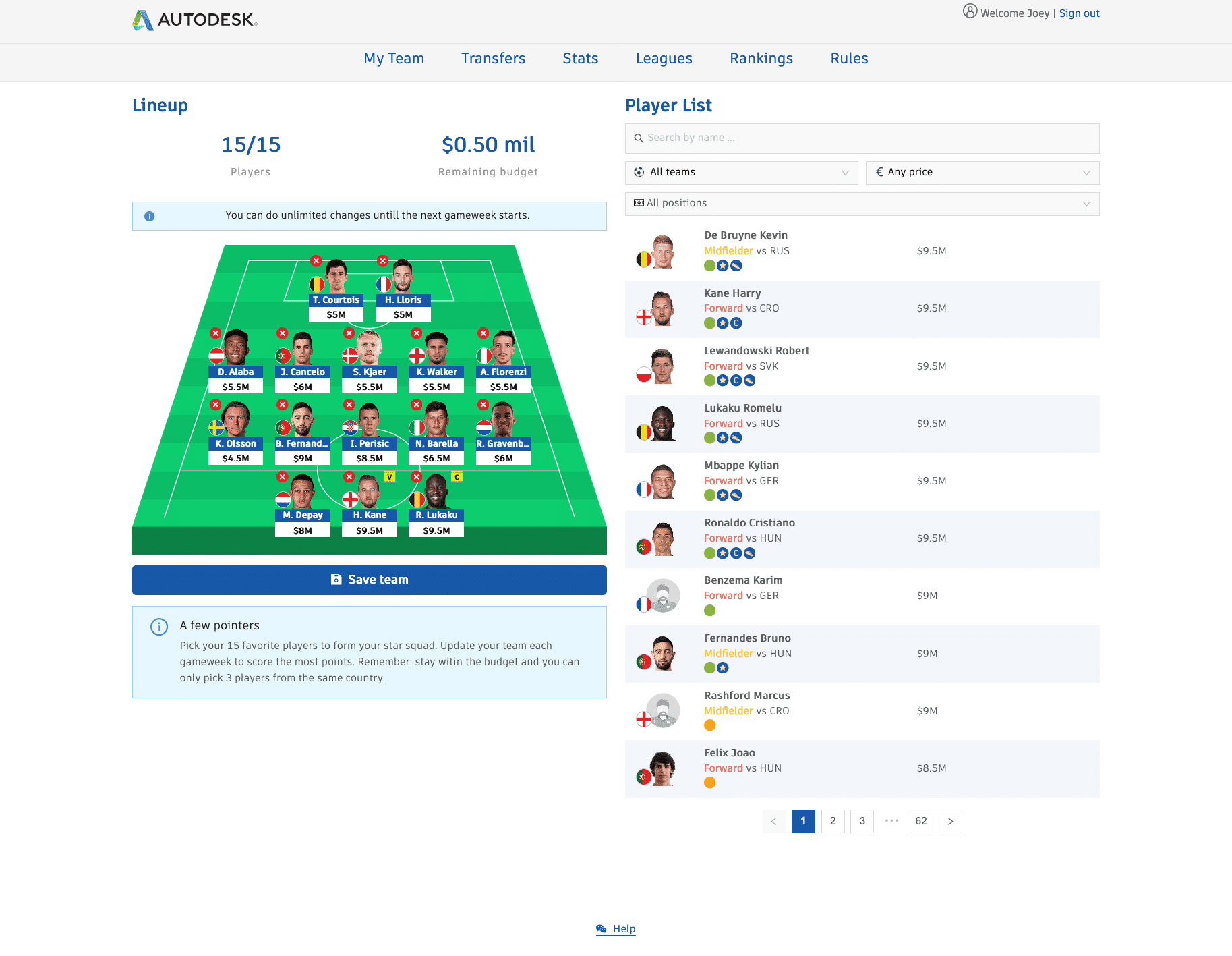 Autodesk Fantasy World Cup screenshot