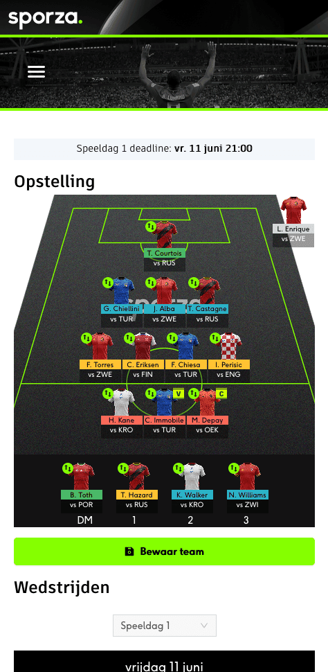 Sporza EK Manager mobile